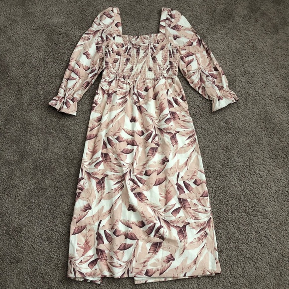 House of Harlow 1960 Womens Linen Midi Dress Banana Leaf - Picture 14 of 14